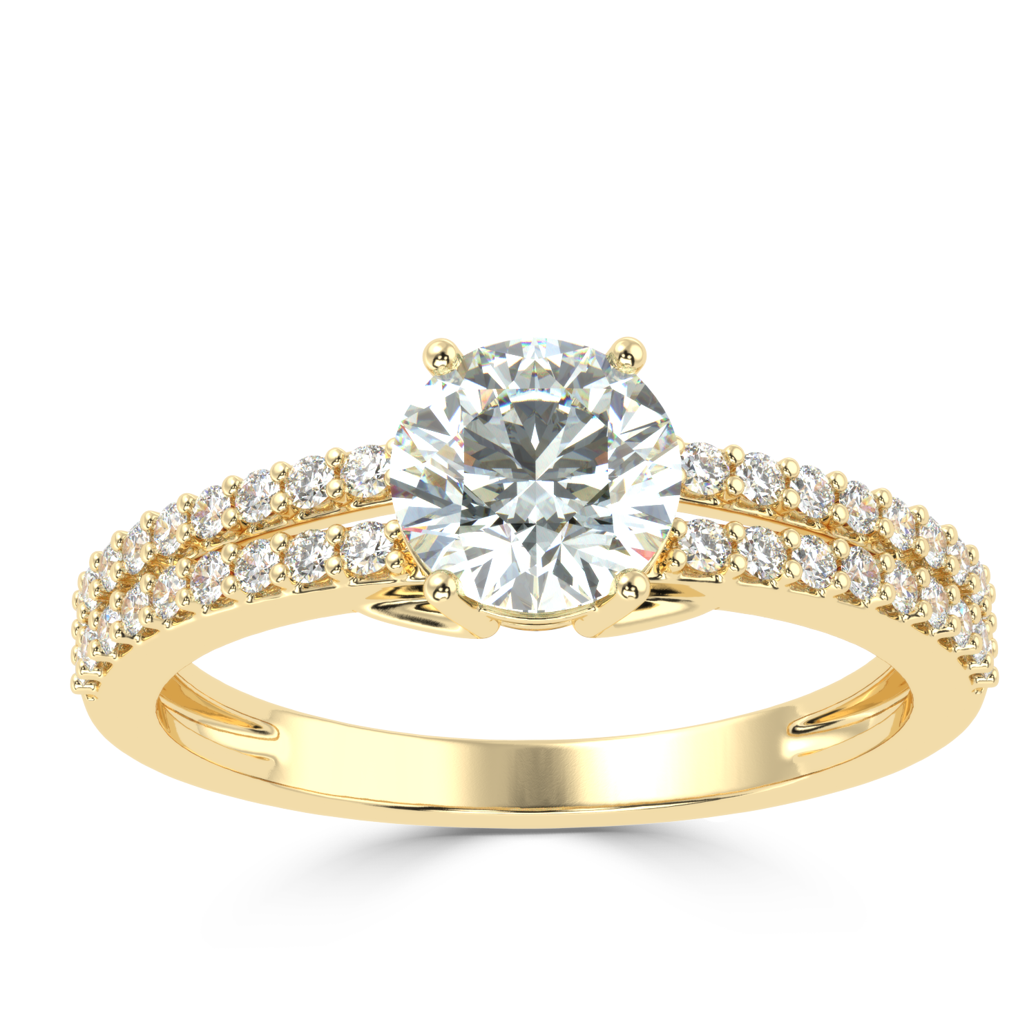 1.03 Carat H Color VS1 Clarity Diamond Studded Natural Diamond Ring.